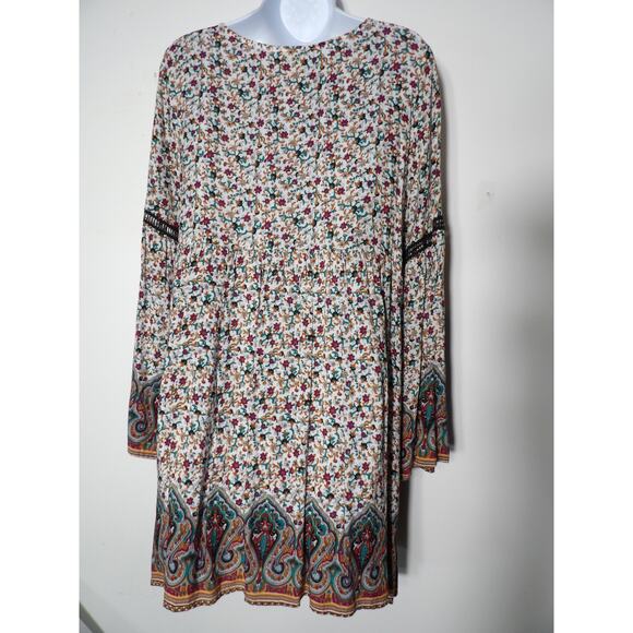Spade & Heart Large Dress Shift Boho Hippie Bell Sleeve Floral Peasant - Picture 13 of 13